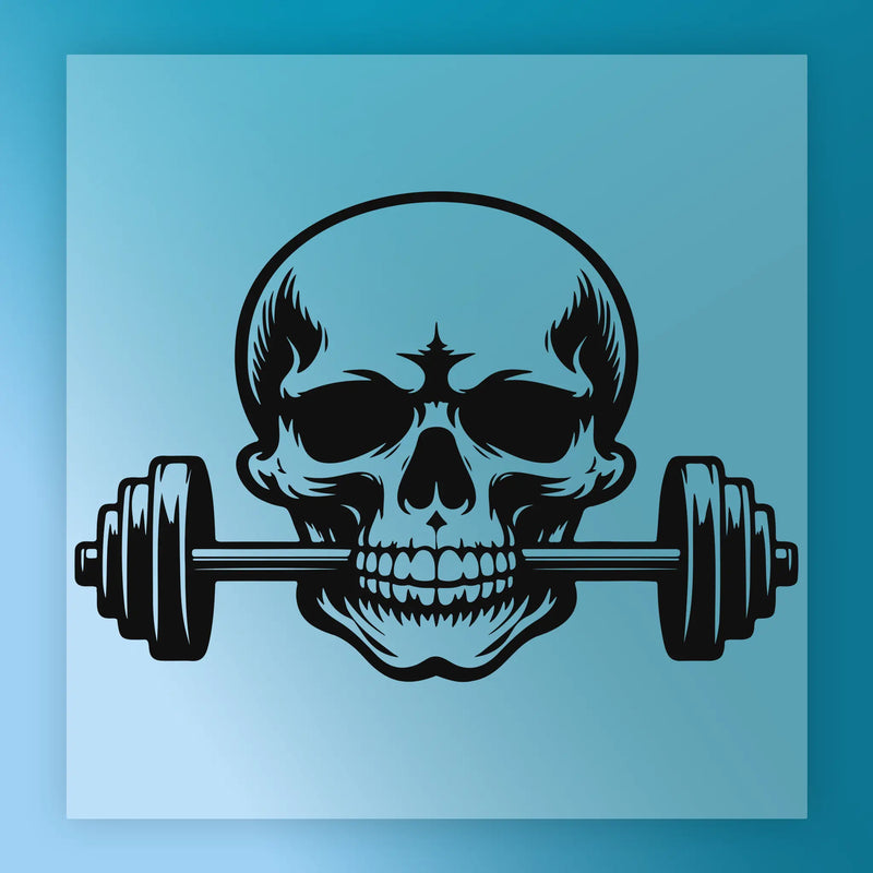Skull Barbell Strength Design - Ready to Press - InkMerge DTF Transfer