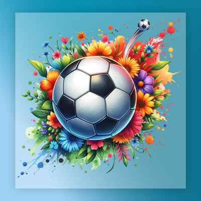 Floral Soccer Art Design - Ready to Press - InkMerge DTF Transfer