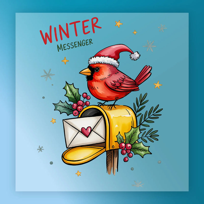 Winter Messenger Cardinal Christmas Design - Ready to Press - InkMerge DTF Transfer
