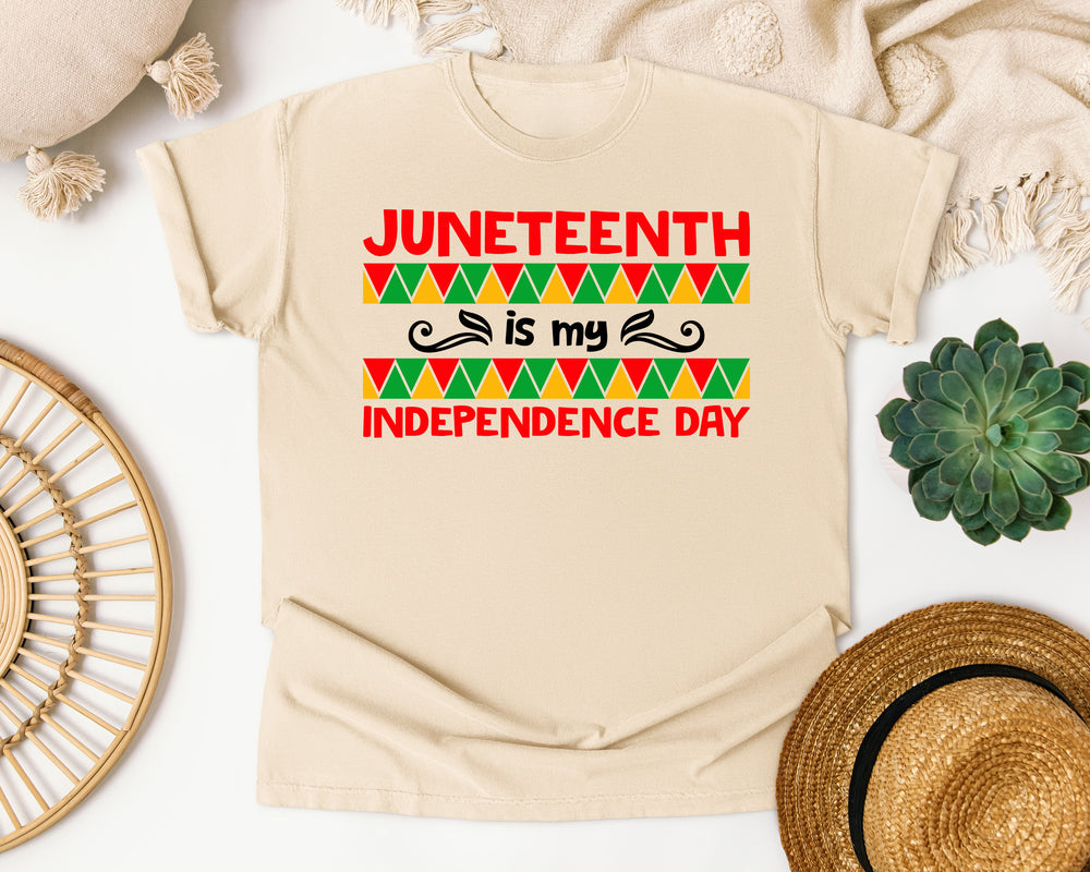 Juneteenth Is My Independence Day graphic tee in Ivory Comfort Colors 1717