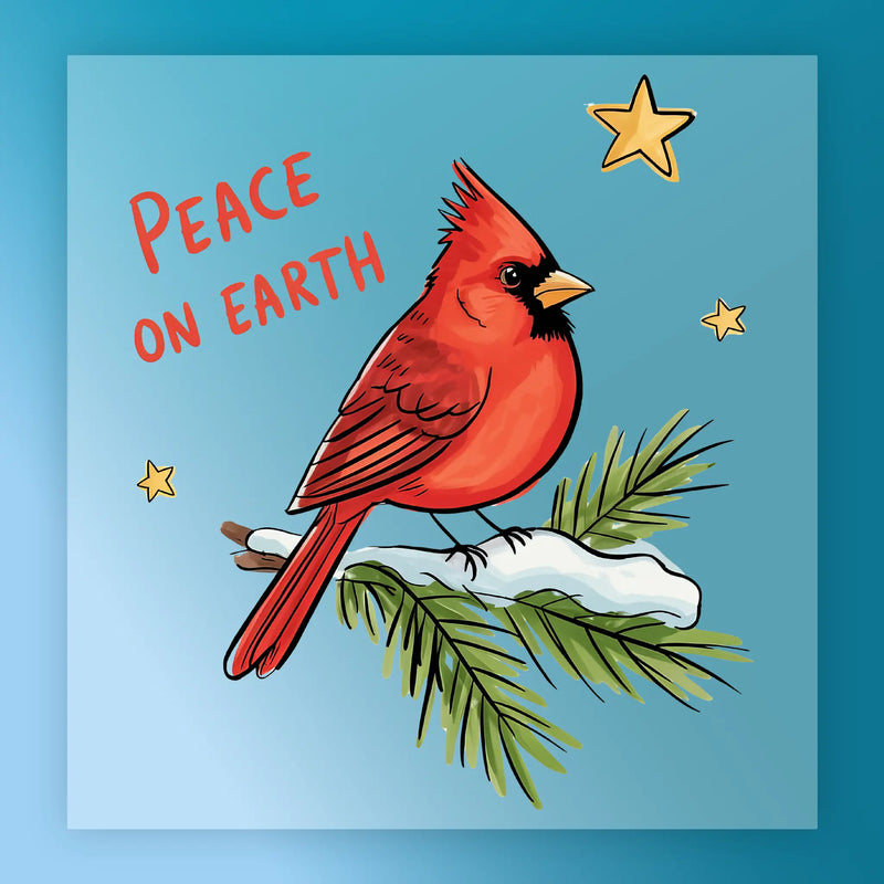 Peace on Earth Cardinal Design - Ready to Press - InkMerge DTF Transfer