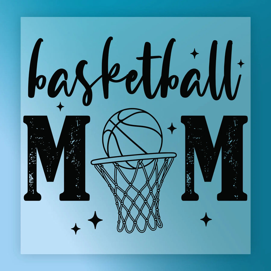 Basketball MOM with Hoop Design DTF Transfer - InkMerge Heat Press Design
