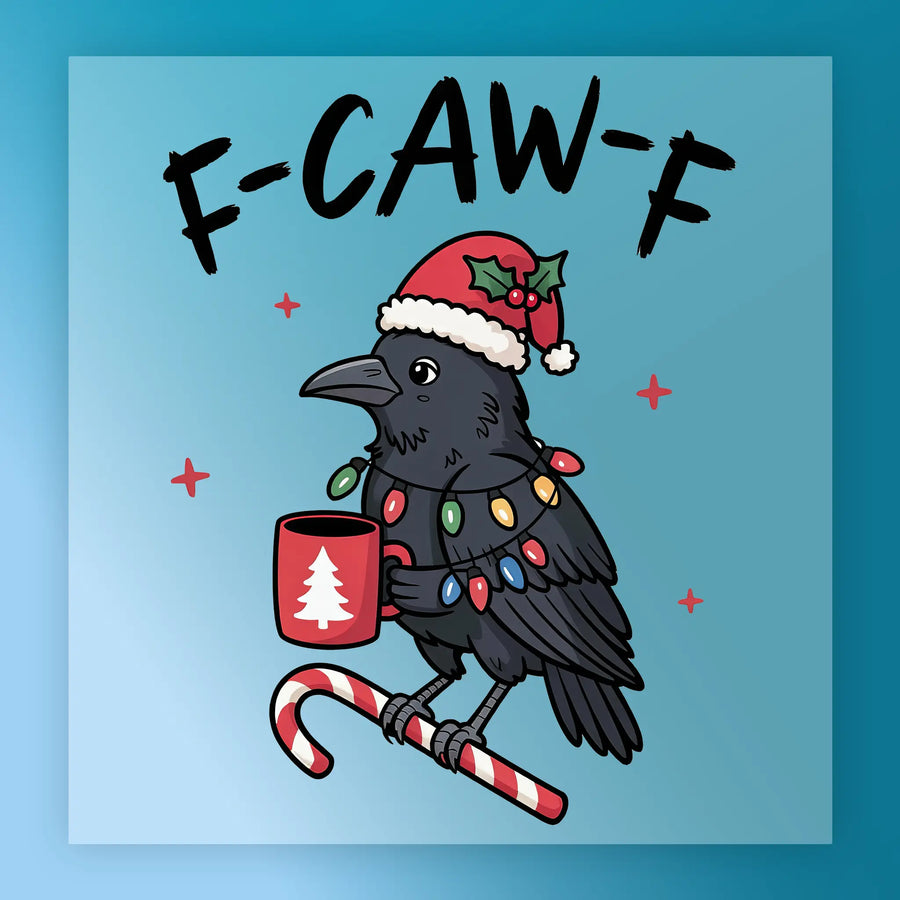 Funny Christmas Crow F-CAW-F Design DTF Transfer - InkMerge Heat Press Design