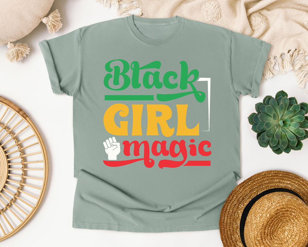 Black Girl Magic Script graphic tee in Bay Comfort Colors 1717