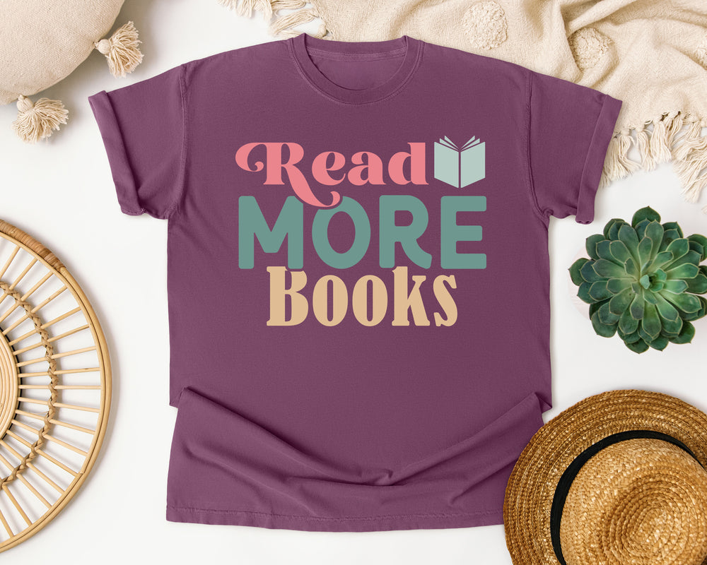 Read More Books graphic tee in Berry Comfort Colors 1717