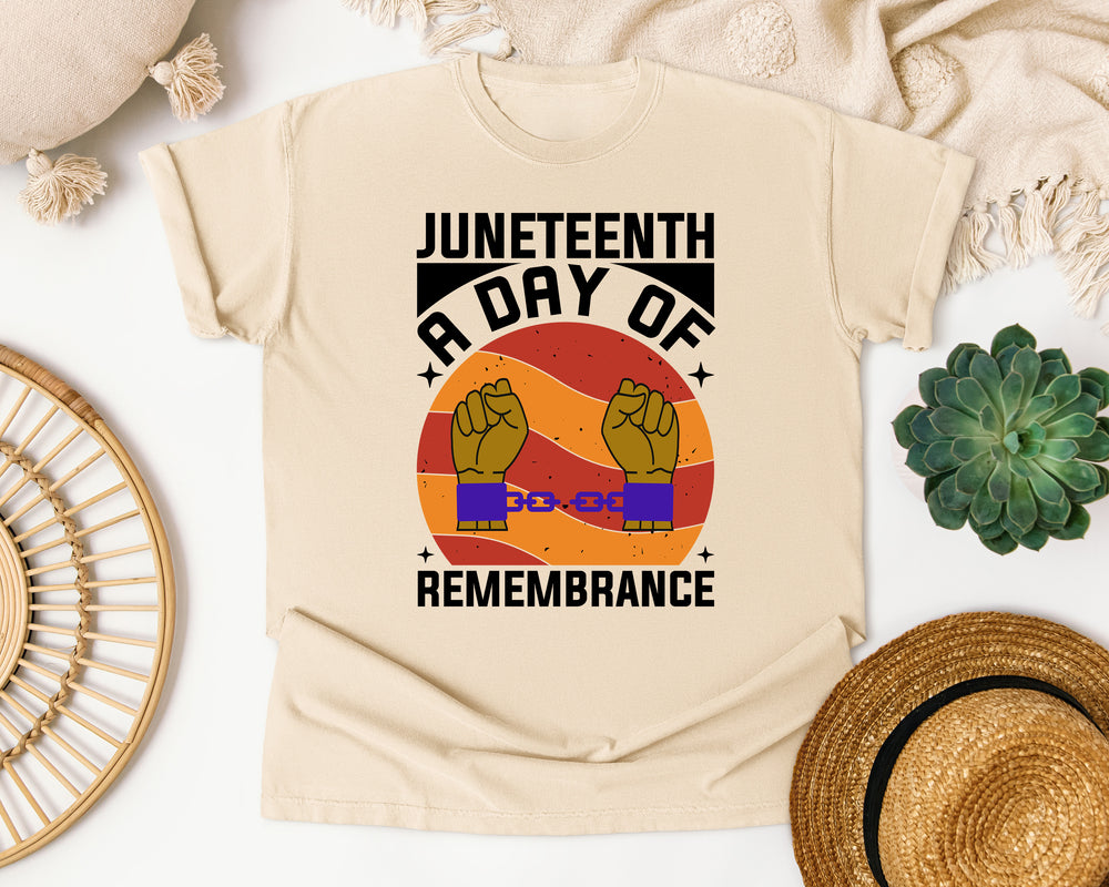 Juneteenth Day of Remembrance graphic tee in Ivory Comfort Colors 1717