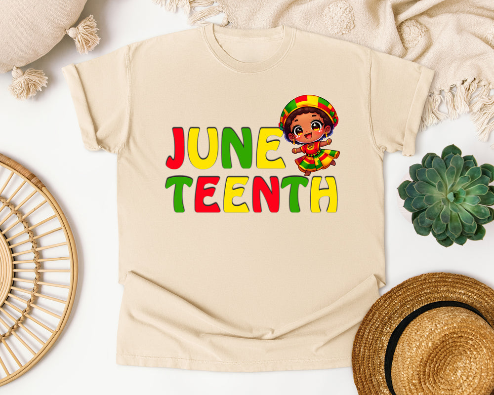 Juneteenth Cute Girl graphic tee in Ivory Comfort Colors 1717