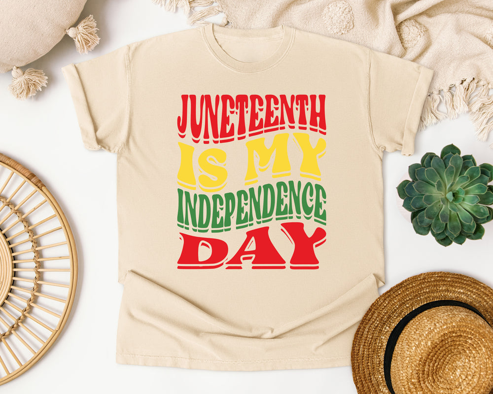 Juneteenth Is My Independence Day Retro graphic tee in Ivory Comfort Colors 1717