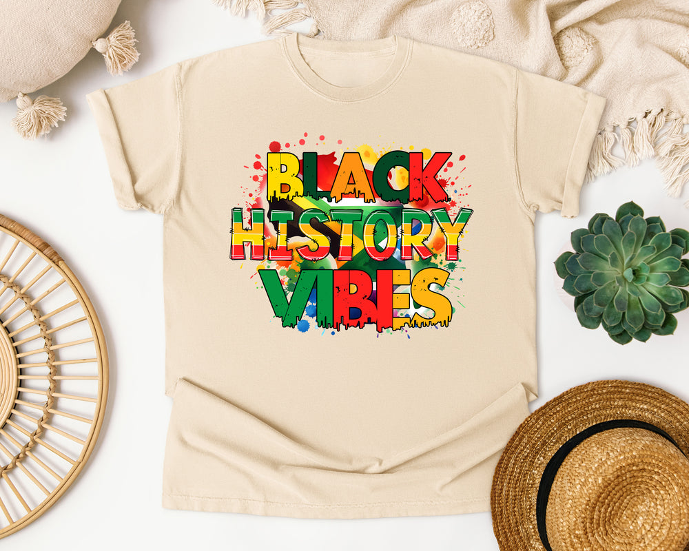 Black History Vibes graphic tee in Ivory Comfort Colors 1717