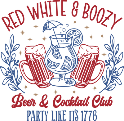 Red White Boozy T-Shirt Designs for Party Lovers