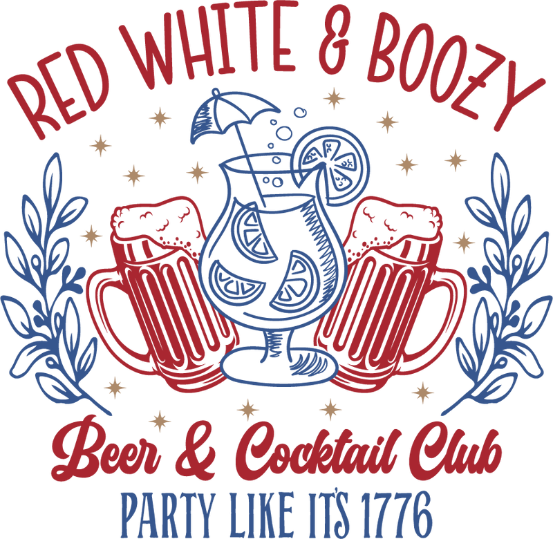 Red White Boozy T-Shirt Designs for Party Lovers