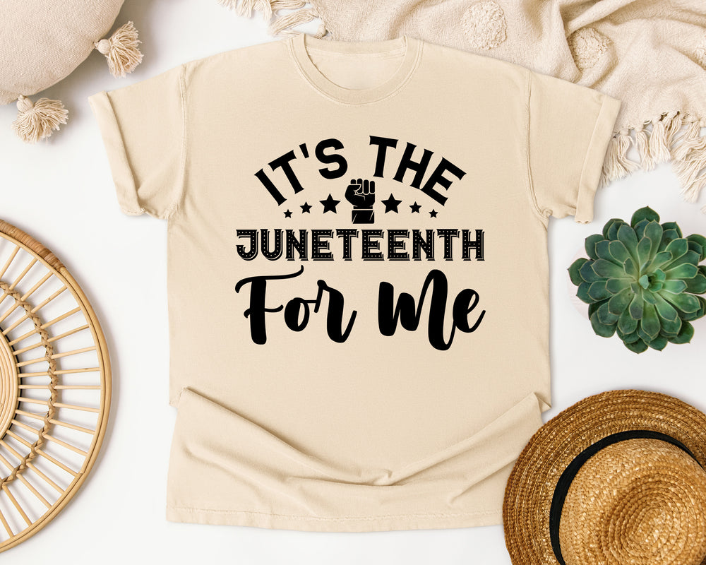 Juneteenth For Me Black Ink graphic tee in Ivory Comfort Colors 1717