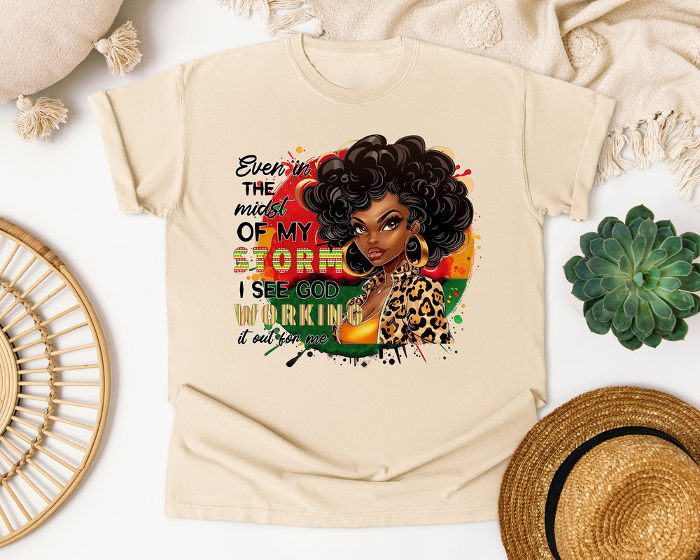 Even In The Midst Of My Storm graphic tee in Ivory Comfort Colors 1717