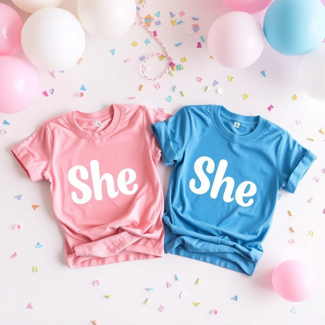 Custom Baby Announcement and Gender Reveal Apparel With DTF