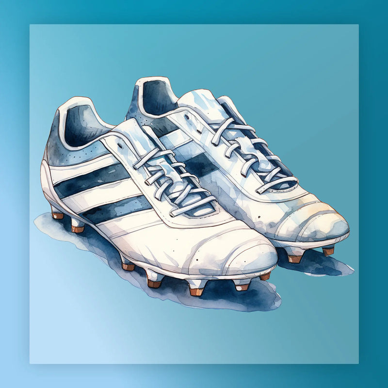Watercolor Soccer Cleats Nostalgia - Heat Press Ready - InkMerge DTF Transfer