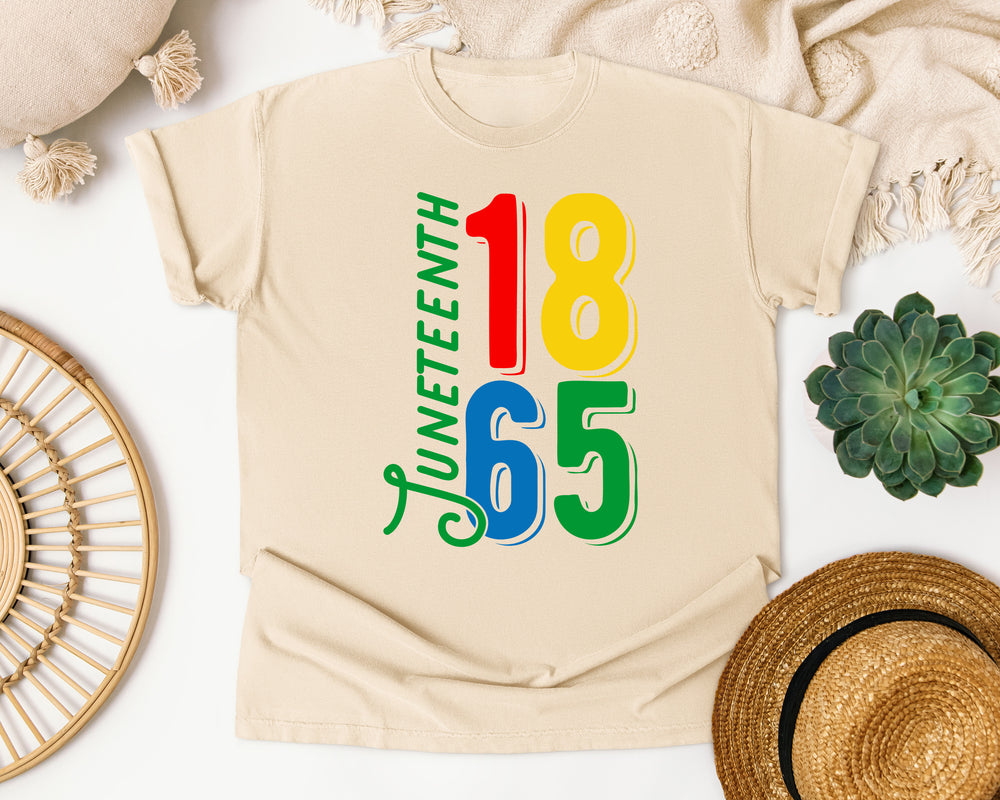 Juneteenth 1865 Numbers graphic tee in Ivory Comfort Colors 1717