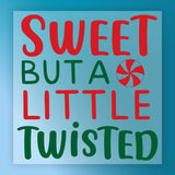 The InkMerge “Sweet But A Little Twisted” design features playful red and green text on blue with a peppermint candy accent—ideal for your next DTF transfer using premium DTF film and a heat press.
