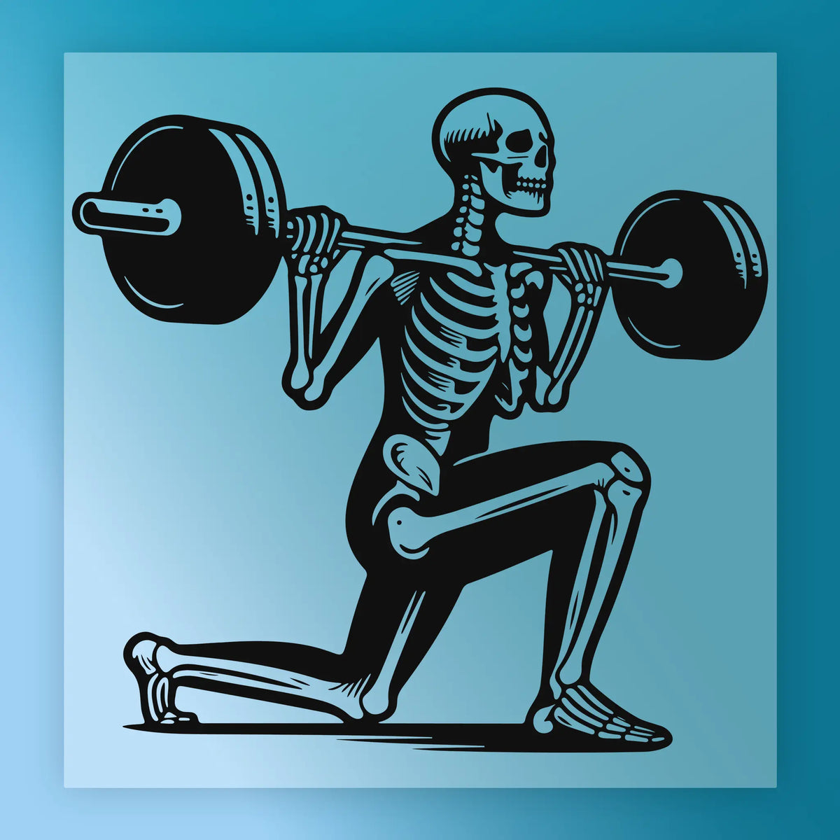 Skeleton Squat Humor Design - Ready to Press DTF Transfer
