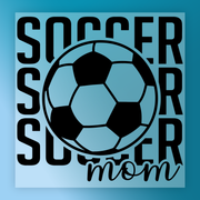 a soccer ball with the text "SOCCER mom" written around it, creating a visually appealing and cohesive design.