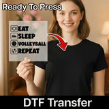 Eat Sleep Volleyball Repeat DTF Transfer - InkMerge Heat Press Design