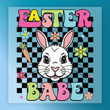 Easter Babe Retro Bunny Design DTF Transfer - InkMerge Heat Press Design