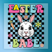Easter Babe Retro Bunny Design DTF Transfer - InkMerge Heat Press Design
