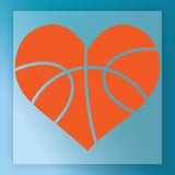 Basketball Heart Design - Ready to Press - InkMerge DTF Transfer for Sports Lovers DTF Transfer - InkMerge Heat Press Design