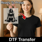 Empowered Fitness Woman Design DTF Transfer - InkMerge Heat Press Design