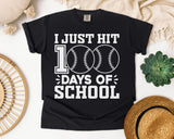 100 Days of School Graphic Tee on Comfort Colors 1717 Black garment-dyed t-shirt