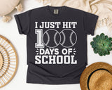 100 Days of School Graphic Tee on Comfort Colors 1717 Graphite garment-dyed t-shirt