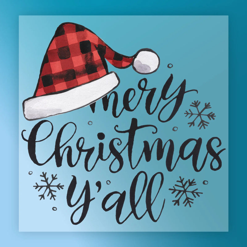 Merry Christmas Y'all Festive Design - Ready to Press - InkMerge DTF Transfer
