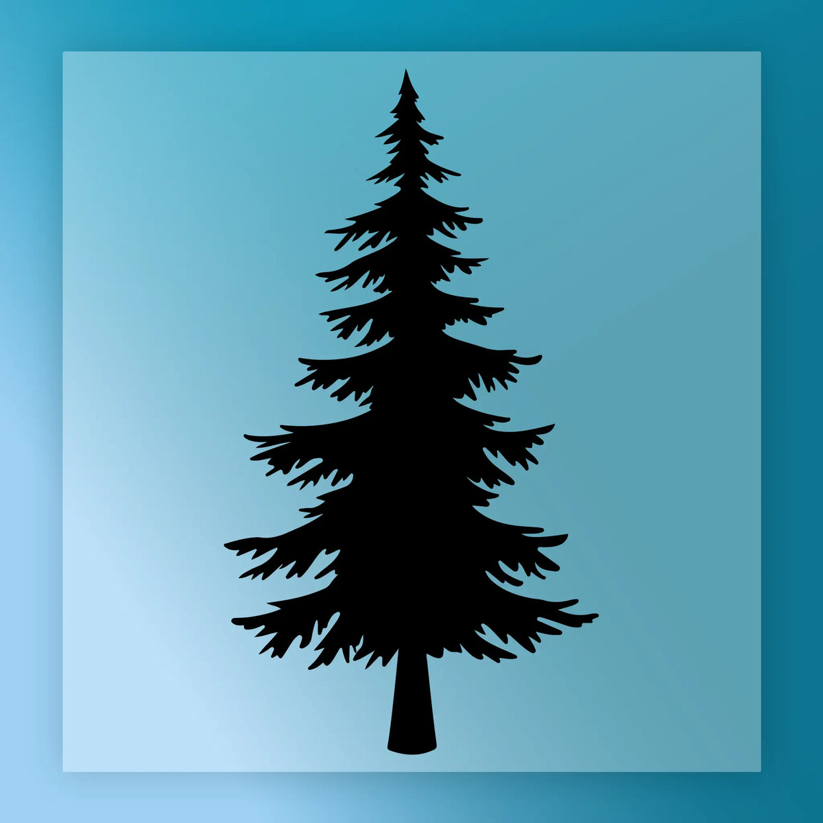Minimalist Pine Tree Silhouette - Heat Press Ready - InkMerge DTF Transfer for Elegant Holiday Decor DTF Transfer - InkMer...
