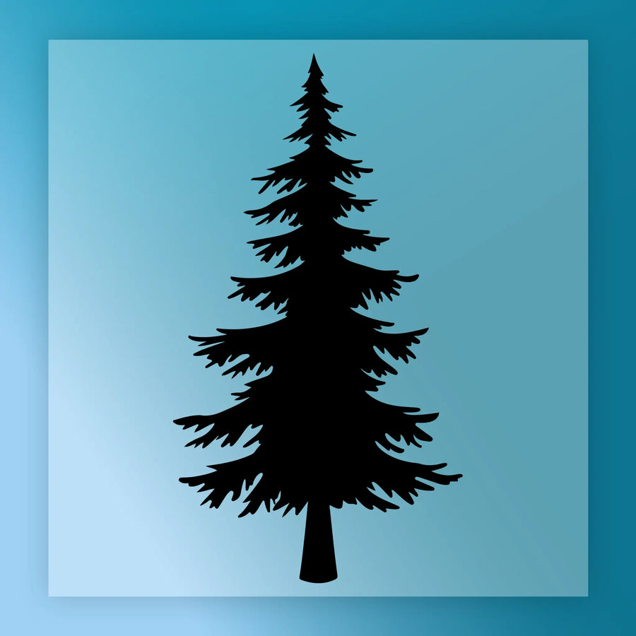 Minimalist Pine Tree Silhouette - Heat Press Ready - InkMerge DTF Transfer for Elegant Holiday Decor DTF Transfer - InkMer...