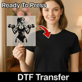 Empowering Strong Woman Fitness Design DTF Transfer - InkMerge Heat Press Design