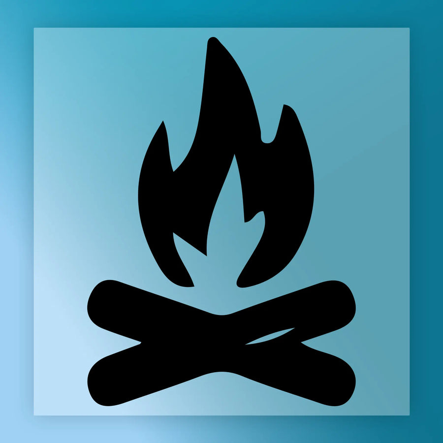 Campfire Adventure Silhouette DTF Transfer - InkMerge Heat Press Design
