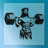 Muscular Jesus Lifting Barbell - Ready to Press - InkMerge DTF Transfer