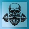 Bearded Skull Barbell Design - Ready to Press - InkMerge DTF Transfer