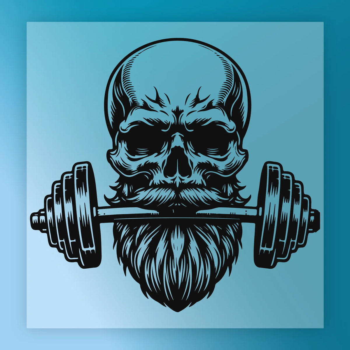Bearded Skull Barbell Design