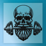 Bearded Skull Barbell Design DTF Transfer - InkMerge Heat Press Design