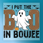 I Put the Boo in Boujee Ghost Design DTF Transfer - InkMerge Heat Press Design