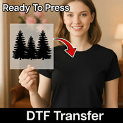 Evergreen Tree Silhouette Design DTF Transfer - InkMerge Heat Press Design