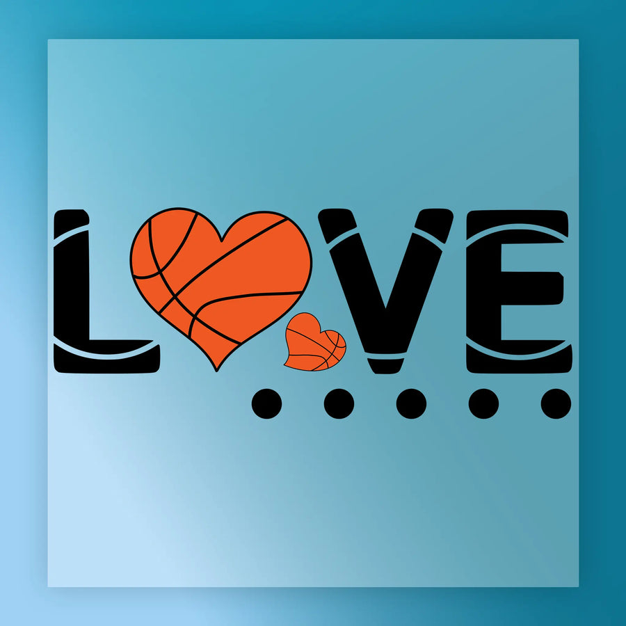 LOVE Basketball Heart Design DTF Transfer - InkMerge Heat Press Design