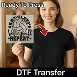 Eat Sleep Volleyball Repeat Design DTF Transfer - InkMerge Heat Press Design