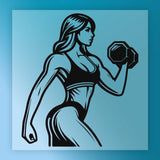 Empowering Strong Woman with Dumbbell DTF Transfer - InkMerge Heat Press Design
