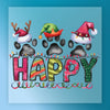 Happy Paw Print Holiday Design - Ready to Press - InkMerge DTF Transfer