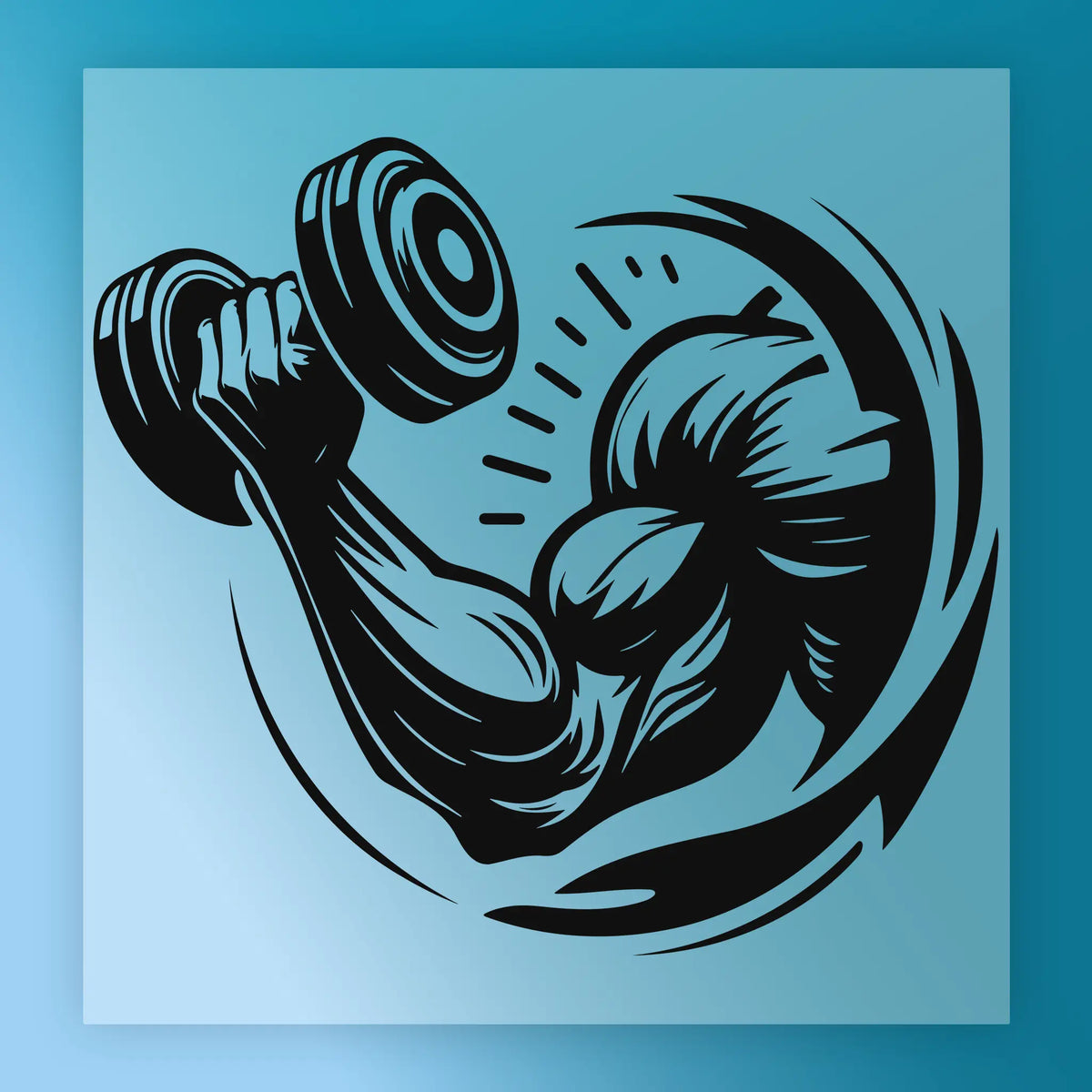 Muscle Power Dumbbell Design – Ready to Press DTF Transfer
