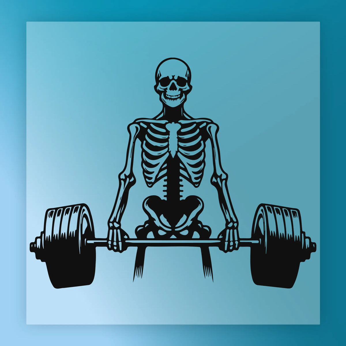 Skeleton Lifting Barbell DTF Transfer