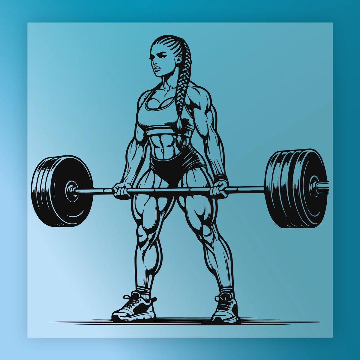 Strong Muscular Woman Deadlift Design - Heat Press Ready