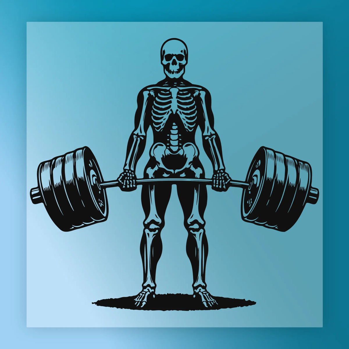 Skeleton Weightlifting Humor DTF Transfer