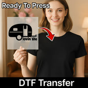 Lovin' Life Camper Adventure DTF Transfer - InkMerge Heat Press Design